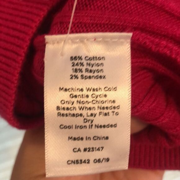 Talbots LP Ribbed Fuchsia Turtleneck Cotton Blend Knit Sweater - Picture 10 of 14